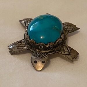 Jimenez Federico JF Sterling Silver Turquoise Brooch Pin